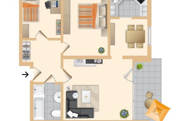 Prodej bytu 3+1 72 m², Timmendorfer Strand Prodej bytu 3+1 72 m², Timmendorfer Strand