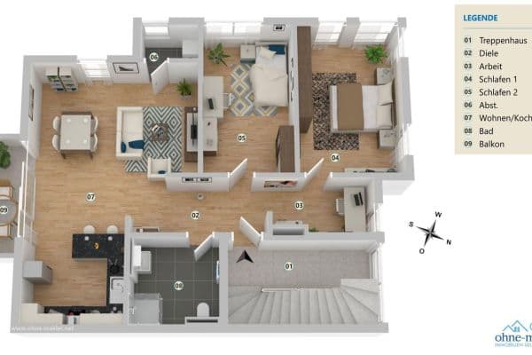 Pronájem bytu 3+kk 87 m², Paderborn, Severní Porýní-Vestfálsko Pronájem bytu 3+kk 87 m², Paderborn, Severní Porýní-Vestfálsko