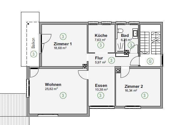 Pronájem bytu 3+1 93 m², Egartstraße 2, Leinfelden-Echterdingen Pronájem bytu 3+1 93 m², Egartstraße 2, Leinfelden-Echterdingen