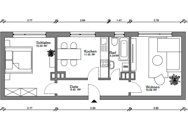 Pronájem bytu 2+1 56 m², Bochum Pronájem bytu 2+1 56 m², Bochum