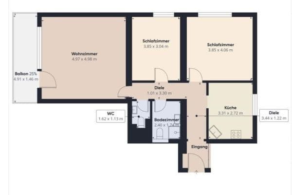 Pronájem bytu 3+1 80 m², Ennepetal Pronájem bytu 3+1 80 m², Ennepetal
