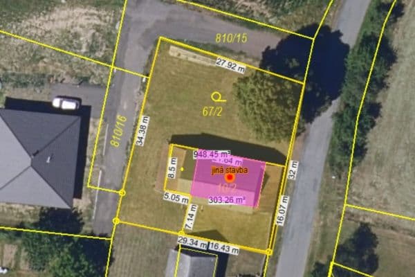 Prodej pozemku 910 m², Rybníček Prodej pozemku 910 m², Rybníček