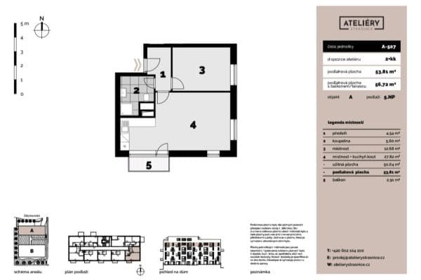Pronájem bytu 2+kk 57 m², Štěchovická, Praha Pronájem bytu 2+kk 57 m², Štěchovická, Praha