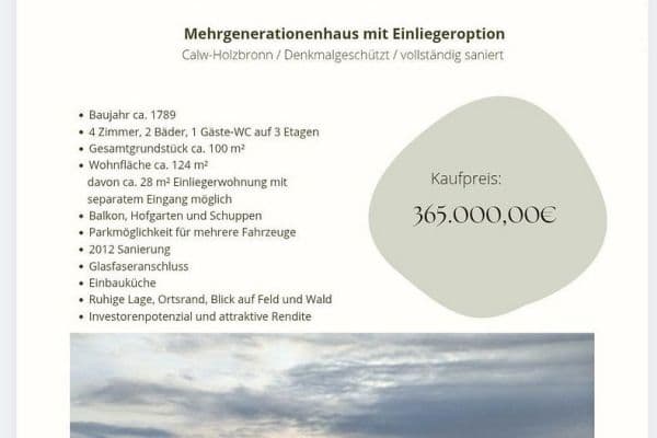 Prodej domu 124 m², pozemek 100 m², Calw Prodej domu 124 m², pozemek 100 m², Calw