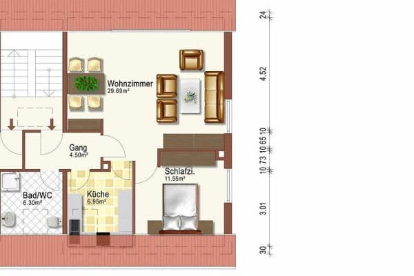 Pronájem bytu 2+1 63 m², Bruchköbel-Niederissigheim Pronájem bytu 2+1 63 m², Bruchköbel-Niederissigheim