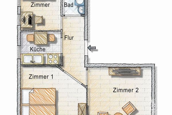 Prodej bytu 2+kk 48 m², Augsburg, Bavorsko Prodej bytu 2+kk 48 m², Augsburg, Bavorsko