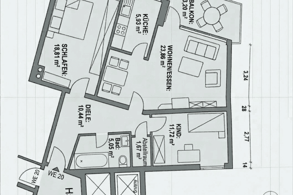 Prodej bytu 3+1 80 m², Neusäß Prodej bytu 3+1 80 m², Neusäß