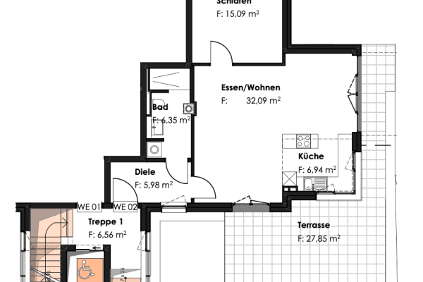Pronájem bytu 2+1 81 m², Dorfstraße 13a, Germering, Bavorsko Pronájem bytu 2+1 81 m², Dorfstraße 13a, Germering, Bavorsko