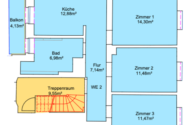 Pronájem bytu 3+1 69 m², Krafftstr. 1, Offenbach Pronájem bytu 3+1 69 m², Krafftstr. 1, Offenbach