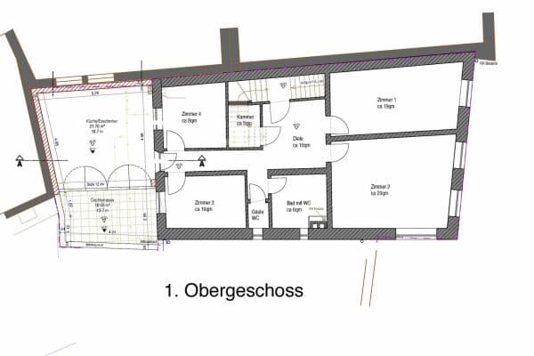 Pronájem bytu 4+1 112 m², Predigerberg 14, Augsburg, Bavorsko Pronájem bytu 4+1 112 m², Predigerberg 14, Augsburg, Bavorsko
