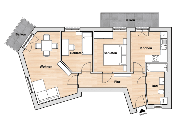 Pronájem bytu 3+1 67 m², Bürgelstraße 2, Magdeburg, Sasko-Anhaltsko Pronájem bytu 3+1 67 m², Bürgelstraße 2, Magdeburg, Sasko-Anhaltsko