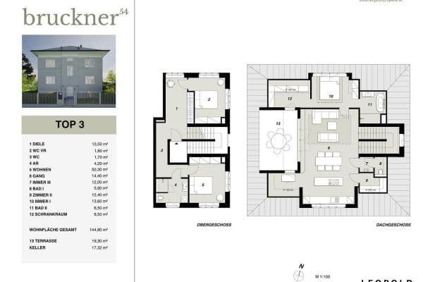Prodej bytu 4+1 144 m², Brucknerstr. 54, Linz, Horní Rakousko Prodej bytu 4+1 144 m², Brucknerstr. 54, Linz, Horní Rakousko