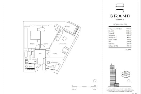 Pronájem bytu 3+1 82 m², Europa-Allee 2, Frankfurt am Main, Hessen Pronájem bytu 3+1 82 m², Europa-Allee 2, Frankfurt am Main, Hessen