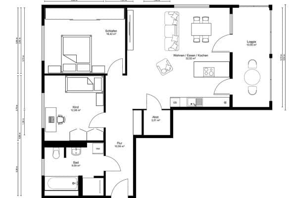 Pronájem bytu 3+1 87 m², Ruselbergstraße 63, Deggendorf Pronájem bytu 3+1 87 m², Ruselbergstraße 63, Deggendorf
