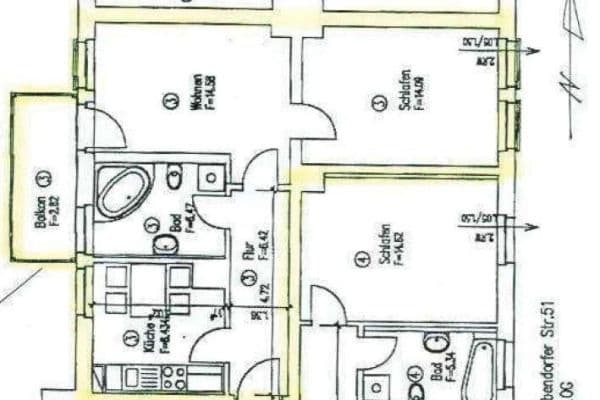 Pronájem bytu 2+1 53 m², Ebendorfer Straße 51, Magdeburg, Sasko-Anhaltsko Pronájem bytu 2+1 53 m², Ebendorfer Straße 51, Magdeburg, Sasko-Anhaltsko