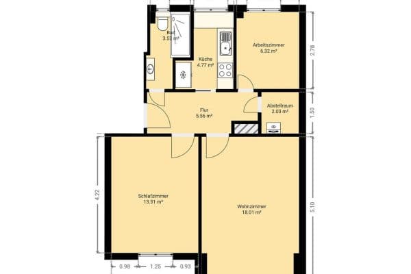 Prodej bytu 3+1 54 m², Ostendstr. 111, Stuttgart Prodej bytu 3+1 54 m², Ostendstr. 111, Stuttgart