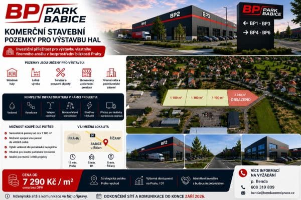 Prodej pozemku 3.300 m², Babice Prodej pozemku 3.300 m², Babice