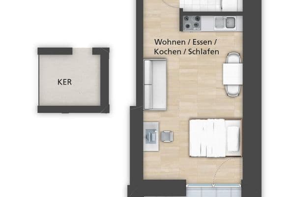 Pronájem bytu 1+1 39 m², Theodor-Mathieu-Straße, Bamberg, Bavorsko Pronájem bytu 1+1 39 m², Theodor-Mathieu-Straße, Bamberg, Bavorsko