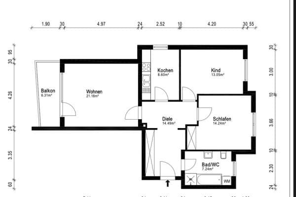 Prodej bytu 3+1 82 m², Angerstraße 5, Augsburg, Bavorsko Prodej bytu 3+1 82 m², Angerstraße 5, Augsburg, Bavorsko