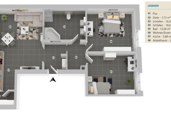 Pronájem bytu 3+1 88 m², pariser Str. 359, kaiserslautern, Porýní-Falc Pronájem bytu 3+1 88 m², pariser Str. 359, kaiserslautern, Porýní-Falc