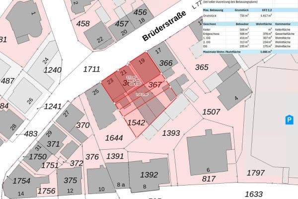 Prodej pozemku 735 m², Brüderstraße 19-23, Bad Salzuflen, Severní Porýní-Vestfálsko Prodej pozemku 735 m², Brüderstraße 19-23, Bad Salzuflen, Severní Porýní-Vestfálsko