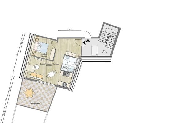 Pronájem bytu 2+kk 49 m², Eberstadt Pronájem bytu 2+kk 49 m², Eberstadt