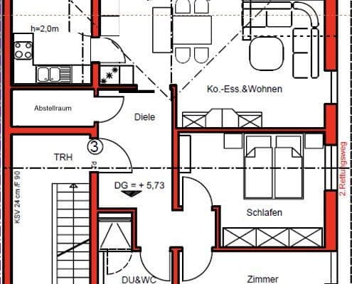 Pronájem bytu 3+1 85 m², Wiesenbach Pronájem bytu 3+1 85 m², Wiesenbach