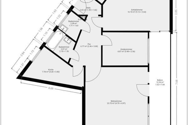 Prodej bytu 3+1 85 m², Mörfelden-Walldorf Prodej bytu 3+1 85 m², Mörfelden-Walldorf