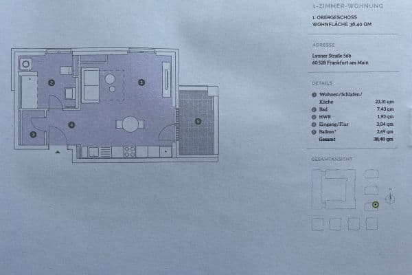 Pronájem bytu 1+1 39 m², Frankfurt, Hessen Pronájem bytu 1+1 39 m², Frankfurt, Hessen