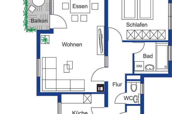 Pronájem bytu 2+kk 62 m², Ehningen Pronájem bytu 2+kk 62 m², Ehningen