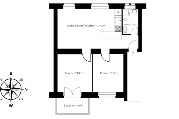 Prodej bytu 3+1 57 m², Neckarstraße 22B, Berlin Prodej bytu 3+1 57 m², Neckarstraße 22B, Berlin