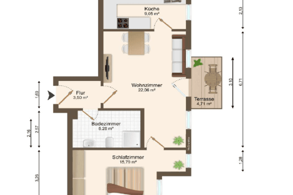 Pronájem bytu 2+1 61 m², Magdeburg, Sasko-Anhaltsko Pronájem bytu 2+1 61 m², Magdeburg, Sasko-Anhaltsko