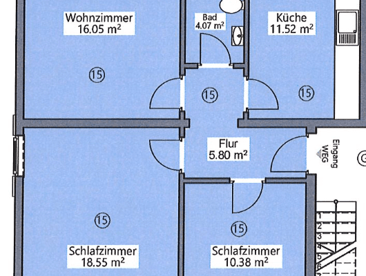 Pronájem bytu 3+1 68 m², Am Zimmermannskreuz 5, Kaiserslautern Pronájem bytu 3+1 68 m², Am Zimmermannskreuz 5, Kaiserslautern