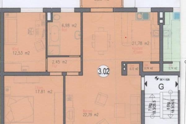 Pronájem bytu 3+1 89 m², Hanau Pronájem bytu 3+1 89 m², Hanau