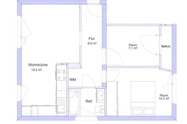Pronájem bytu 2+kk 55 m², Langenhagen Pronájem bytu 2+kk 55 m², Langenhagen