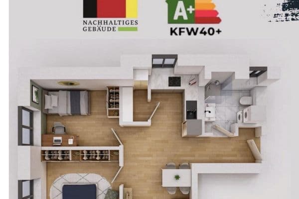 Pronájem bytu 3+1 53 m², Vogesenstraße 30, Kehl-Marlen Pronájem bytu 3+1 53 m², Vogesenstraße 30, Kehl-Marlen