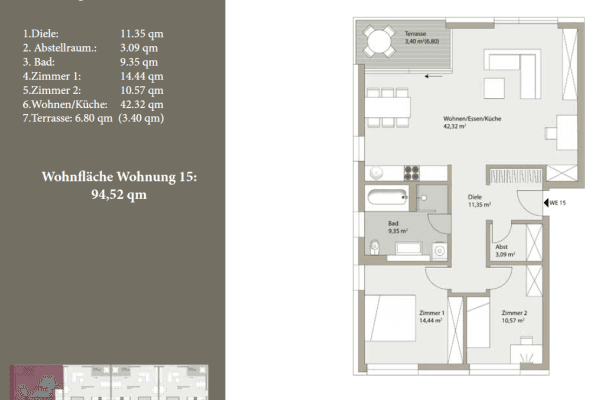 Pronájem bytu 3+1 95 m², Neubauernstraße 2d, Wildau Pronájem bytu 3+1 95 m², Neubauernstraße 2d, Wildau