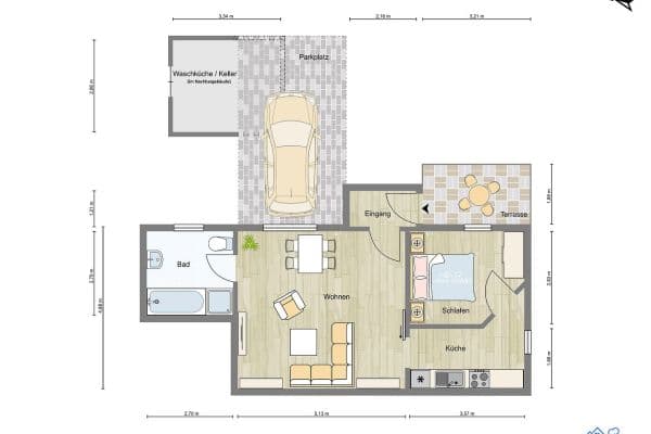 Pronájem bytu 2+1 54 m², Hückeswagen Pronájem bytu 2+1 54 m², Hückeswagen
