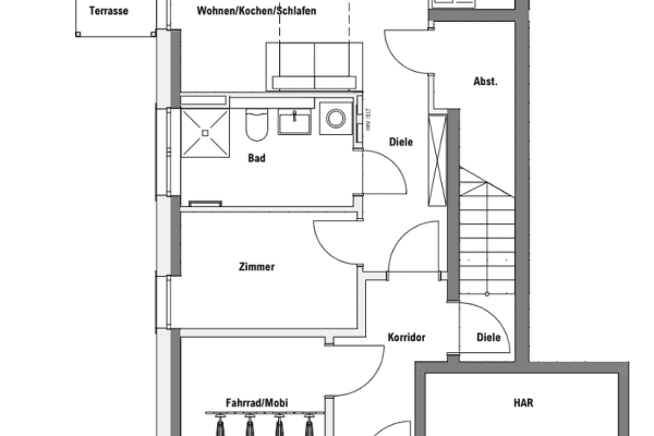 Pronájem bytu 2+1 46 m², Tempelhofer Str. 8, Zossen, Braniborsko Pronájem bytu 2+1 46 m², Tempelhofer Str. 8, Zossen, Braniborsko