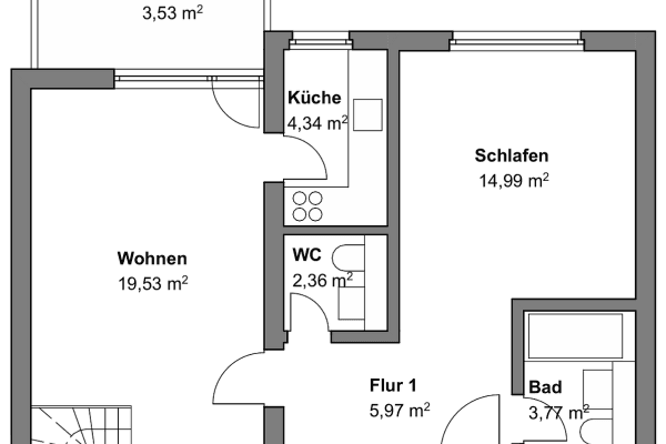 Pronájem bytu 4+1 86 m², Am Rebstock 12, Kabelsketal Pronájem bytu 4+1 86 m², Am Rebstock 12, Kabelsketal