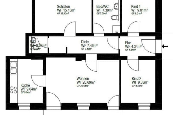 Prodej bytu 4+1 92 m², Bannewitz Prodej bytu 4+1 92 m², Bannewitz