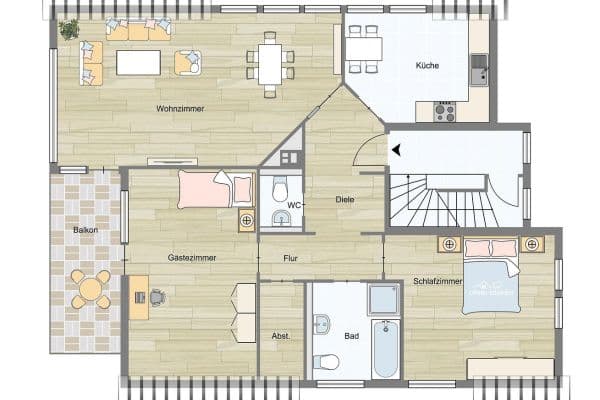 Pronájem bytu 3+kk 119 m², Bochum, Severní Porýní-Vestfálsko Pronájem bytu 3+kk 119 m², Bochum, Severní Porýní-Vestfálsko