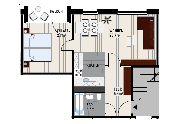 Pronájem bytu 2+1 48 m², Rigaer Strasse 1, Halle (Saale), Sasko-Anhaltsko Pronájem bytu 2+1 48 m², Rigaer Strasse 1, Halle (Saale), Sasko-Anhaltsko