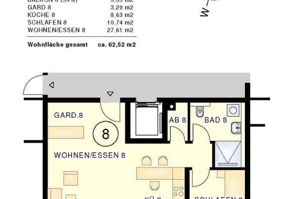 Pronájem bytu 2+kk 63 m², Tumringerstr. 242, Lörrach Pronájem bytu 2+kk 63 m², Tumringerstr. 242, Lörrach