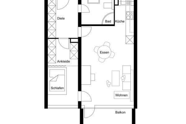 Pronájem bytu 2+1 54 m², Wilhelm-Busch-Weg 3, Flein Pronájem bytu 2+1 54 m², Wilhelm-Busch-Weg 3, Flein