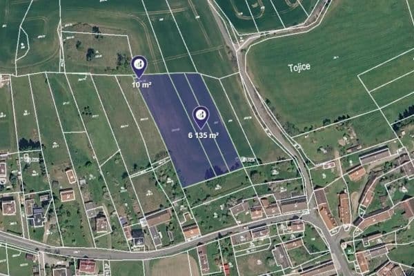 Prodej pozemku 12.944 m², Tojice Prodej pozemku 12.944 m², Tojice