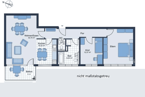 Pronájem bytu 3+1 106 m², Wiedenhof 1, Haan Pronájem bytu 3+1 106 m², Wiedenhof 1, Haan