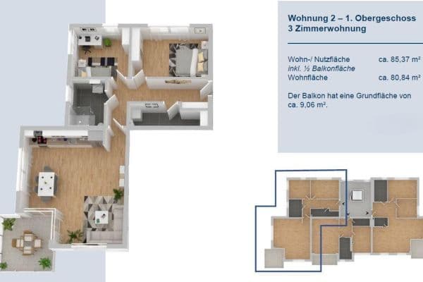Pronájem bytu 3+1 85 m², Teichtor 13, Heikendorf Pronájem bytu 3+1 85 m², Teichtor 13, Heikendorf