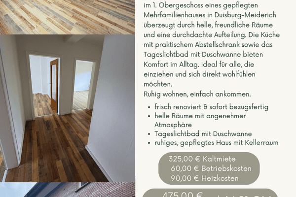 Pronájem bytu 2+1 47 m², Franseckystr. 9, Duisburg Pronájem bytu 2+1 47 m², Franseckystr. 9, Duisburg