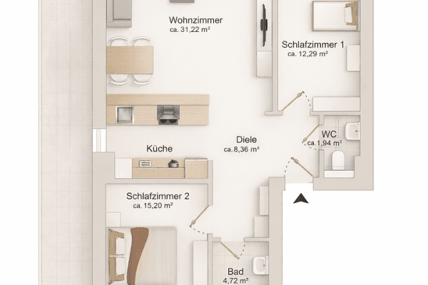 Prodej bytu 3+1 81 m², Saseler Chaussee 4a, Hamburg, Hamburg Prodej bytu 3+1 81 m², Saseler Chaussee 4a, Hamburg, Hamburg